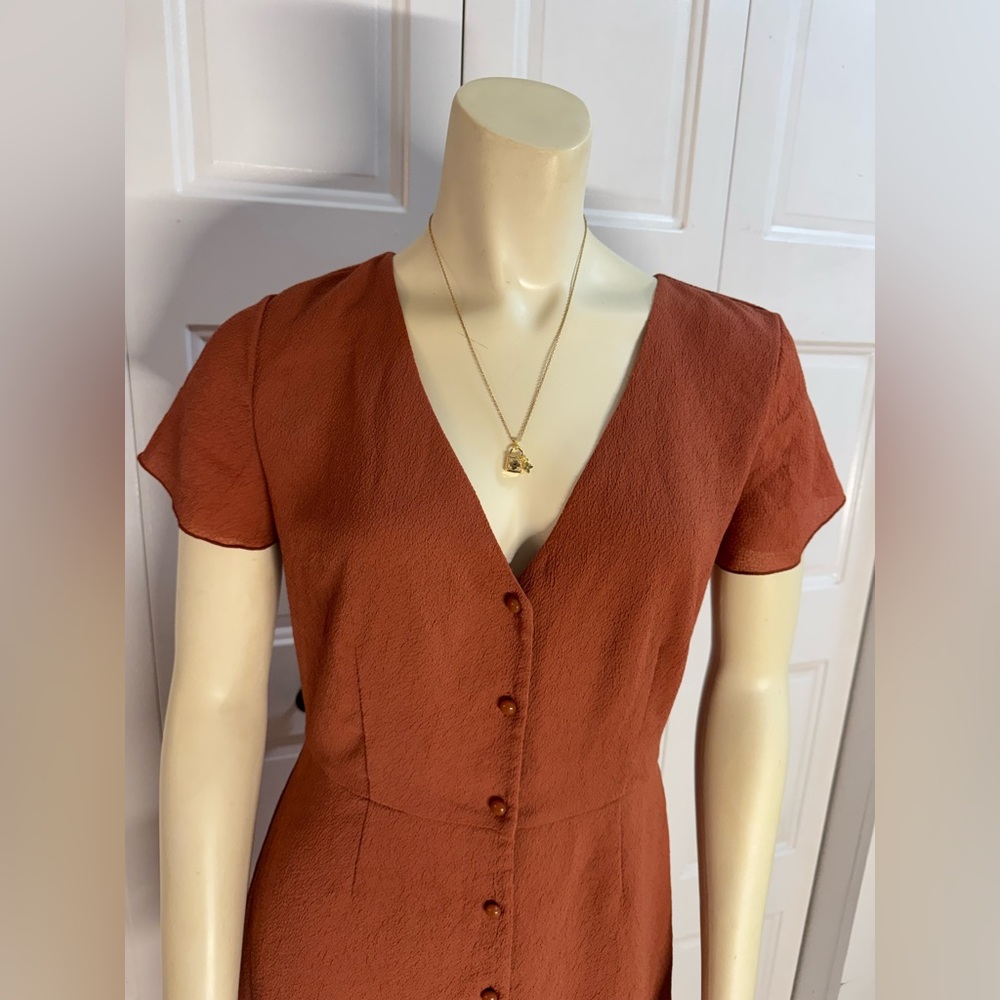 Wilfred Aritzia Rust Button Front Mini Dress Shor… - image 4